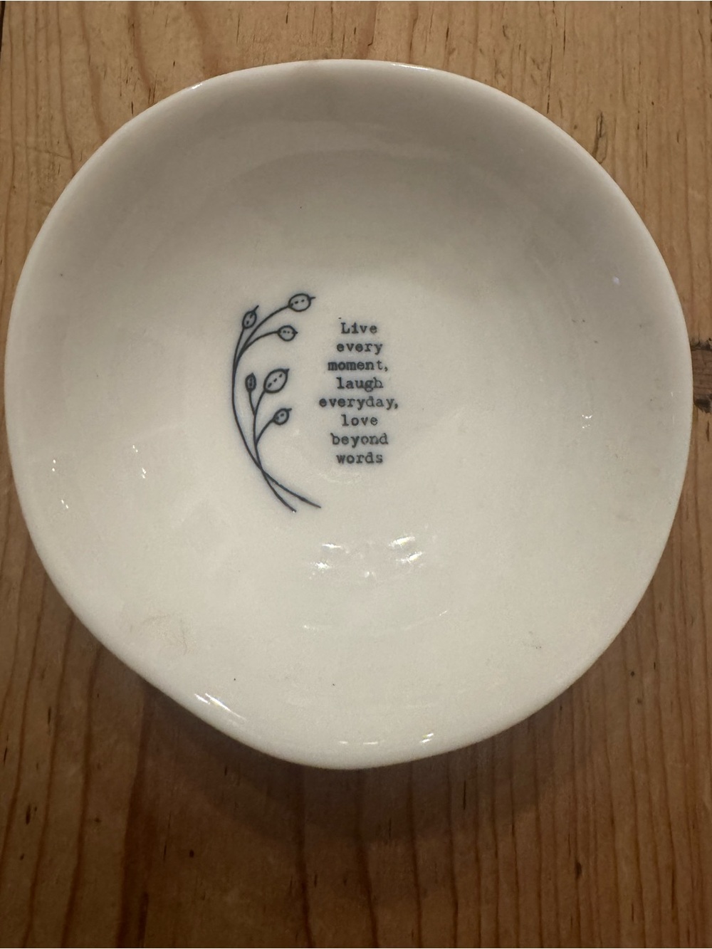 East of India Ceramic Sweet Sayings Porcelain Large Wobbly Bowl